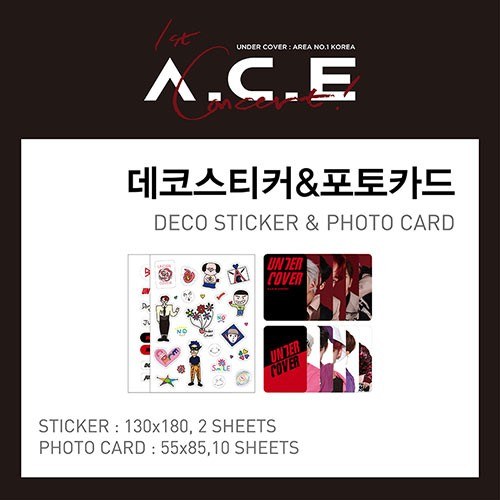 에이스 (A.C.E) - 데코스티커 & 포토카드 (UNDER COVER : OFFICIAL GOODS)