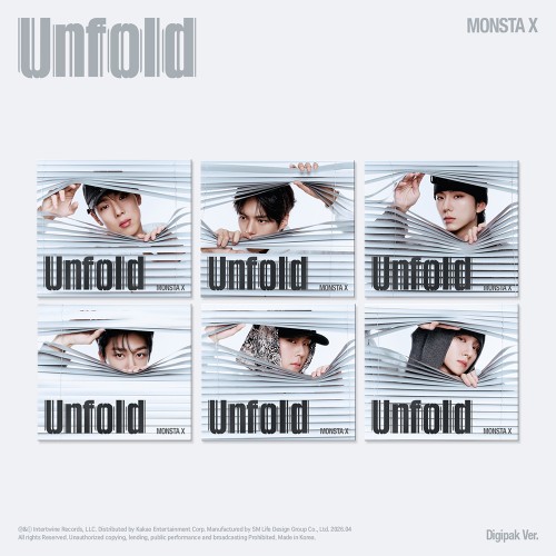[세트/앨범6종] 몬스타엑스 (MONSTA X) - 정규앨범 [Unfold] (DIGIPACK VER.)
